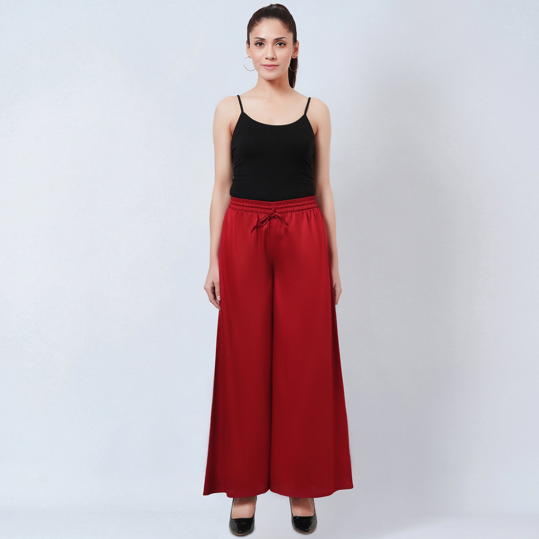 Wrap Front Loose Fit Boho Summer Red Pants | Wholesale Boho Clothing